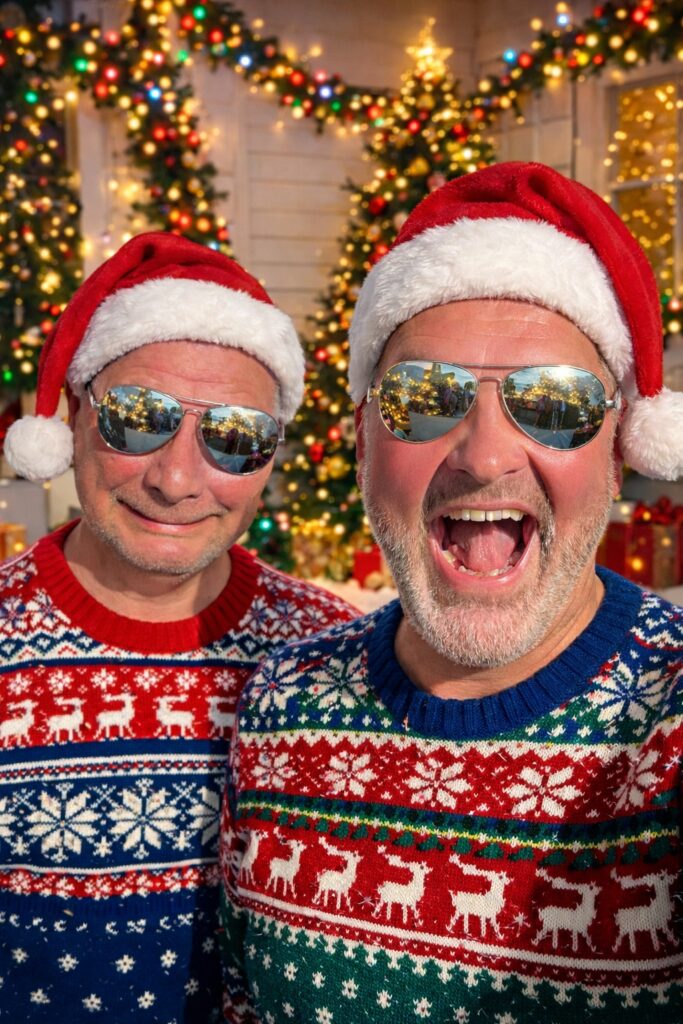 DJ bmp & electropapa im Weihnachts-Outfit