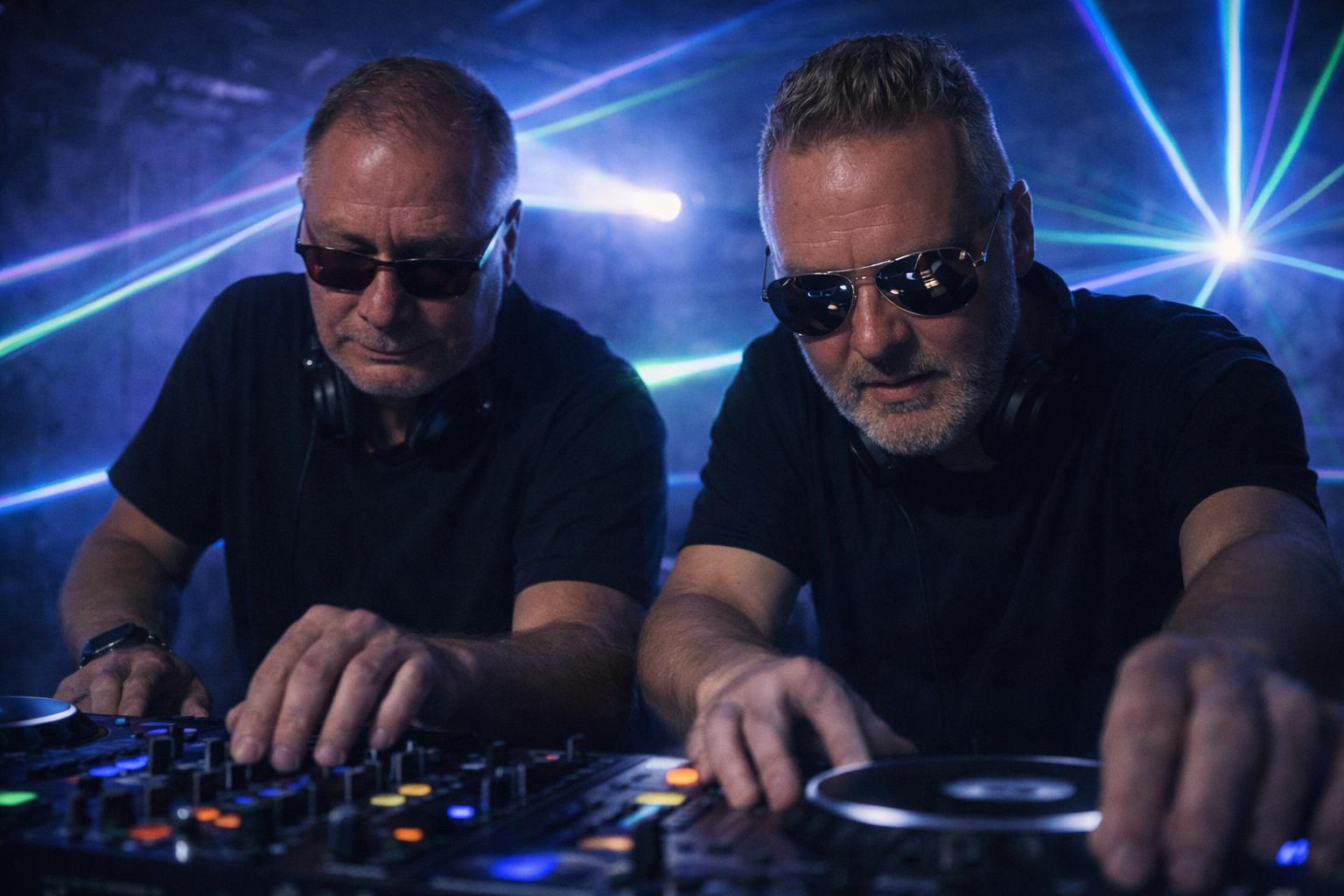 DJ bmp und electropapa beim gemeinsamen Auflegen